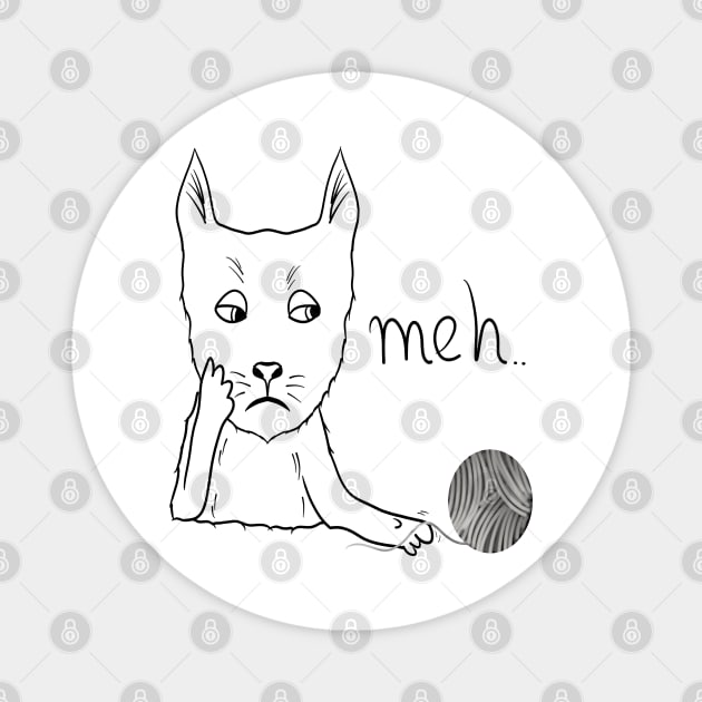 Funny meh cat Magnet by Antiope